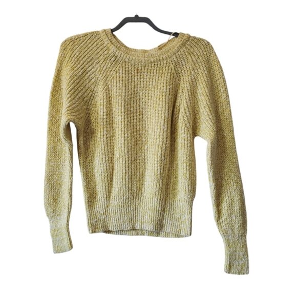 Free People Electric City Linen Boho Chartreuse Sweater S - Picture 2 of 8
